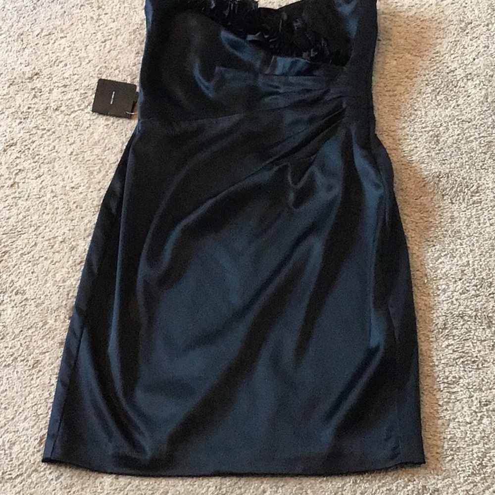 White House Black Market SATIN ROSETTE DRESS